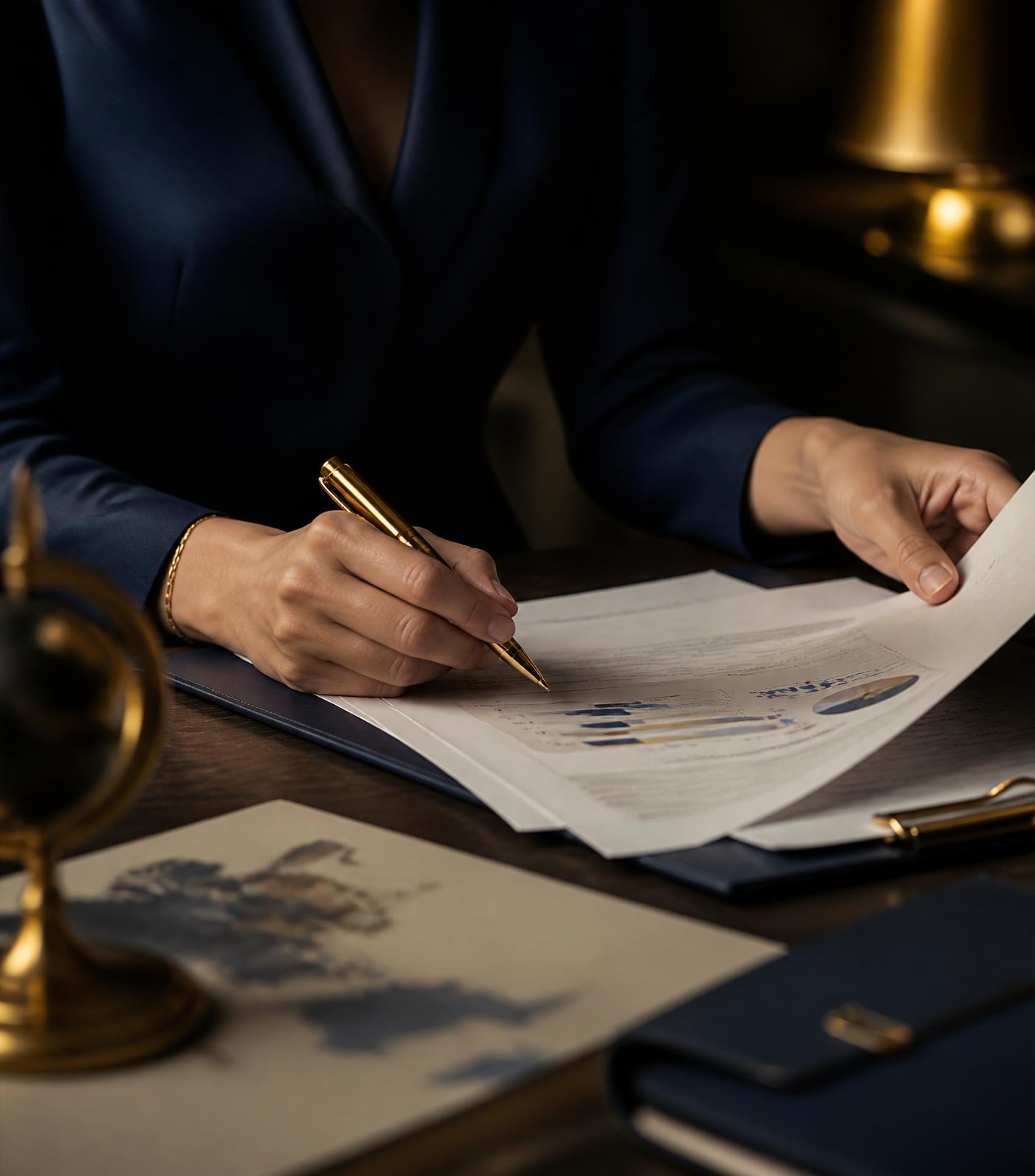 Trade documents being reviewed